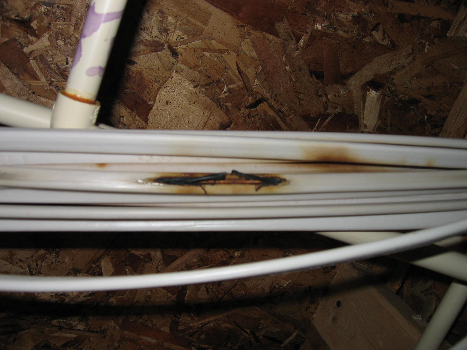 Electrical wires are melting, fire in this basement is only question of