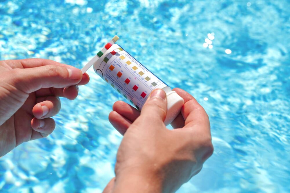 Check your pool water chemistry before swimming in the pool.