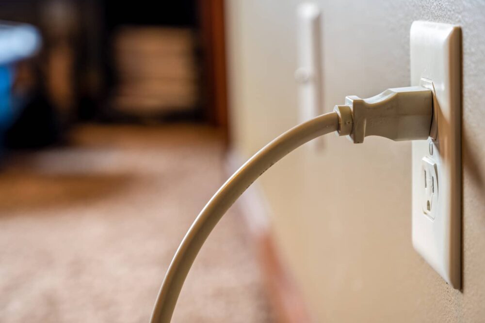 Electrical outlet found in a home. 