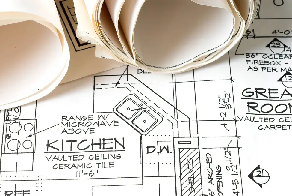 Plans for remodeling a kitchen. 
