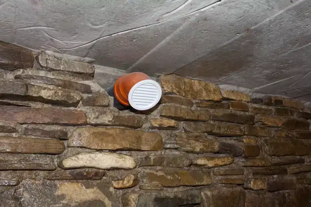 Ductwork in a basement that is covered by walls. This is one way to hide ductwork. 