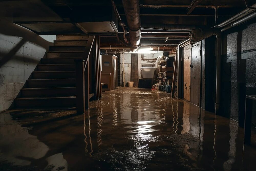 Identifying the source of a musty smell from the basement is important. In this case, it was due to flooding in the basement.  The basement will need to be dried out. 