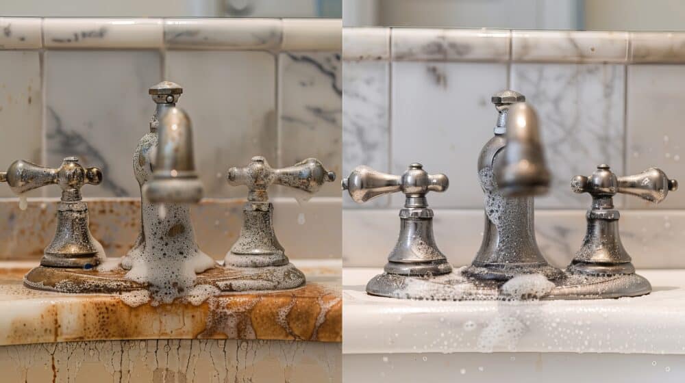 Cleaning Bathroom Before and After